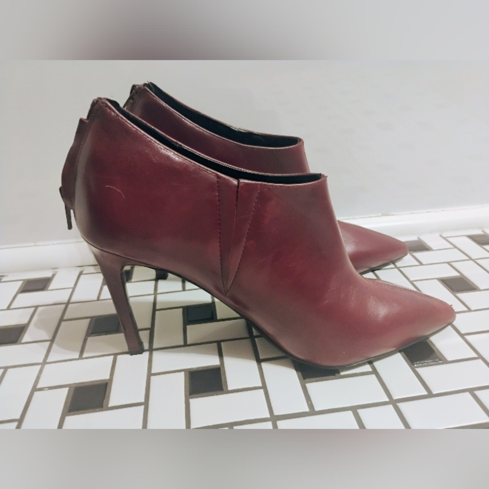 New Women's MNG MANGO Size 41 EU / 9.5 US Red Leather Stiletto Heel Point Bootie